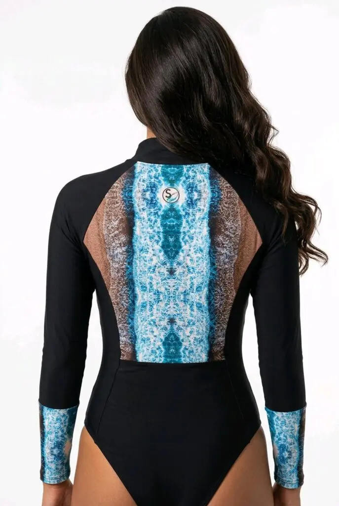 Long-Sleeved Swimsuit - LongSleeved fuerteventura esmeralda back